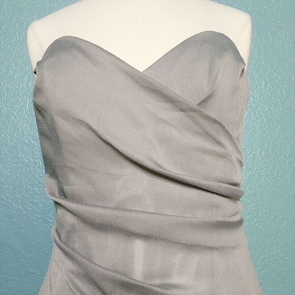 Jim HJelm Silver Draped Strapless Gown - Picture 3 of 8
